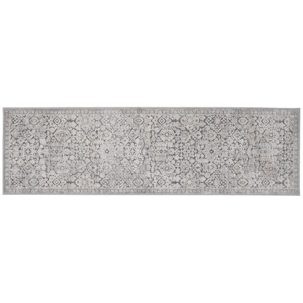 Home Decorators Collection Skyline Gray 2 ft. x 7 ft. Floral Runner Rug