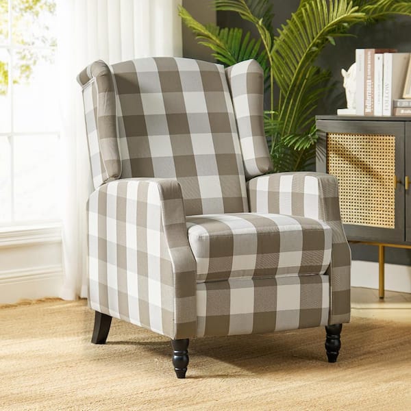 JAYDEN CREATION Celia Beige Wing Back Manual Recliner