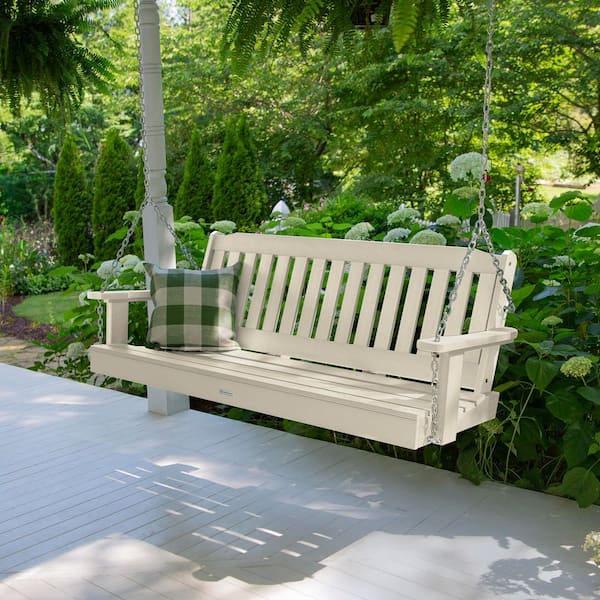 Highwood Lehigh 5 ft. 2-Person Whitewash Recycled Plastic Porch
