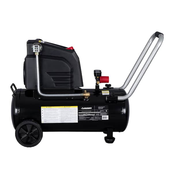 Husky - 8 Gal. 150 PSI Portable Electric Oil-Free Horizontal Hotdog Air Compressor with Rubber Wheels and 1-Quick Coupler