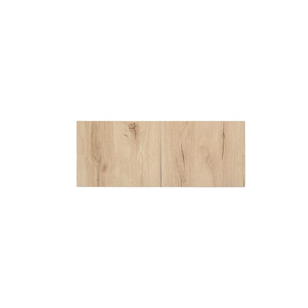 Radiance 30 in. W x 12 in. D x 12 in. H Ready to Assemble Slab Wall Bridge Kitchen Cabinet in Light Oak