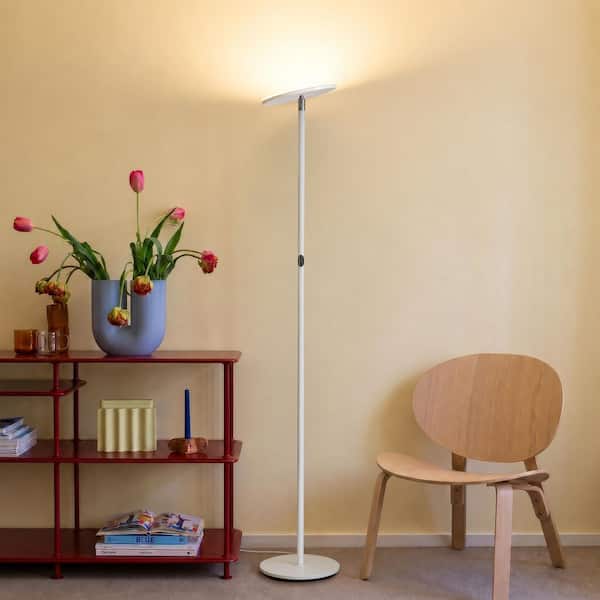 Brightech Sky Flux 67 in. White Industrial 1-Light Dimmable and