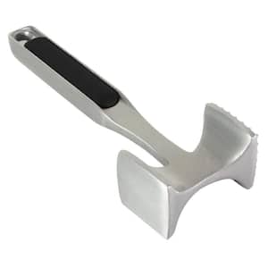 Meat Tenderizer Multi Sided with Hang Hole for Pounding Meat, Nuts, Shellfish in Black