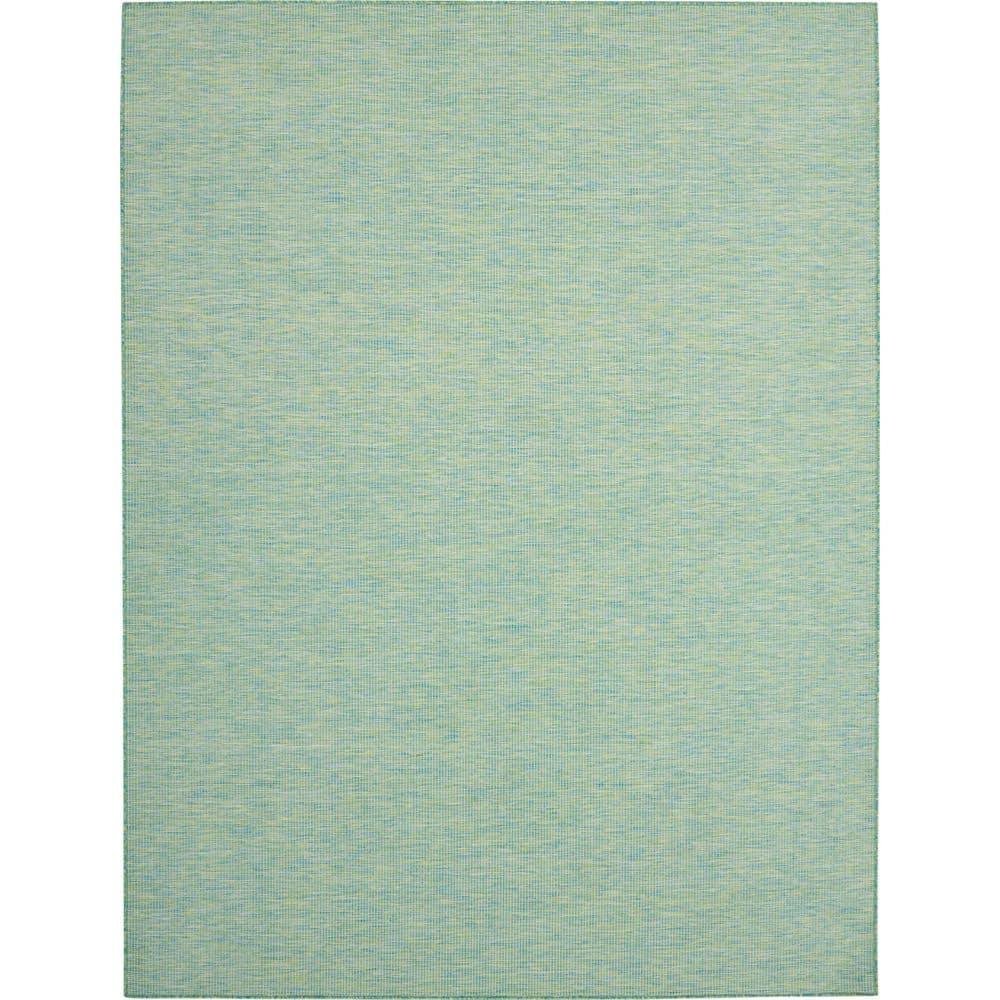 Positano Blue and Green Synthetic 6' x 9' Reversible Rug