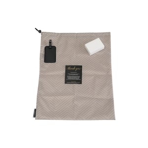Onyx Black Luggage Care Pack Faux Leather Luggage Tag