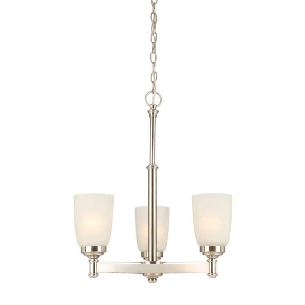 Hampton Bay 3-Light Brushed Nickel Chandelier