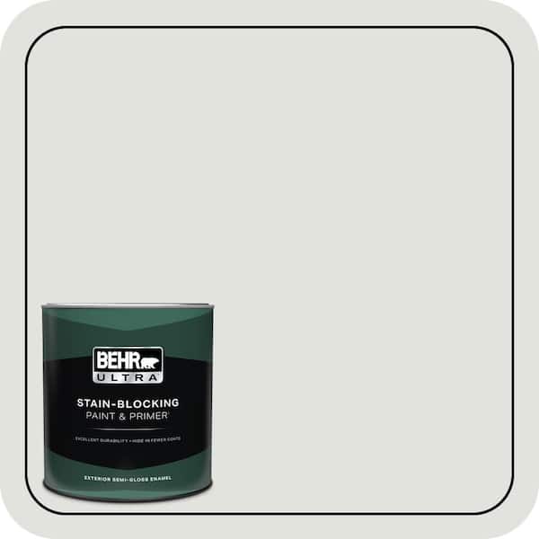 BEHR ULTRA 1 qt. #BL-W13 Silver Polish Semi-Gloss Enamel Exterior Paint & Primer