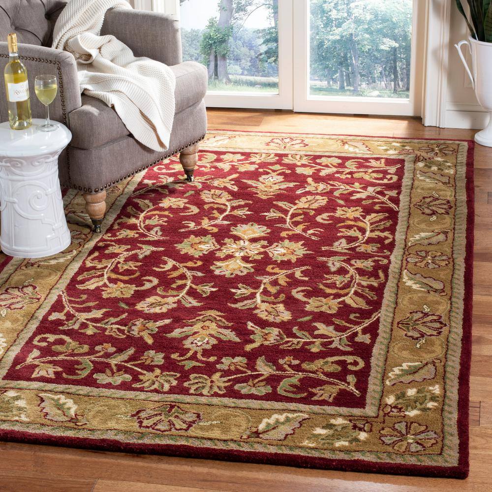 Heritage Hand-Tufted Wool Rectangular Rug in Luscious Red