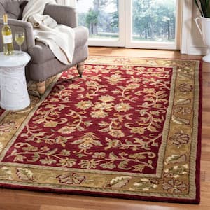 Heritage Red/Gold Doormat 2 ft. x 3 ft. Antique Floral Border Area Rug