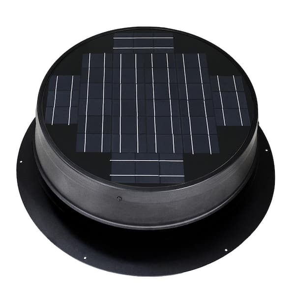 Unbranded 35-Watt Black Aluminum Solar Powerd Attic Fan Low Profile