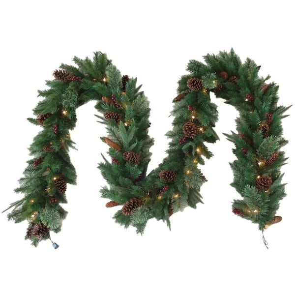 Santa's Workshop 9 ft. Highland Garland with UL Lights