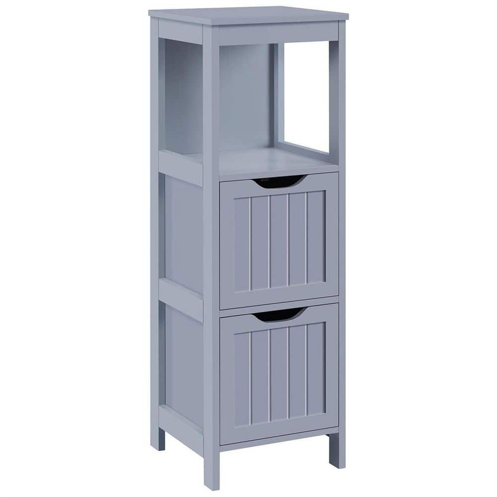 RichYa Bathroom Cabinet, Linen Storage Cabinet with 2 Flap Drawers