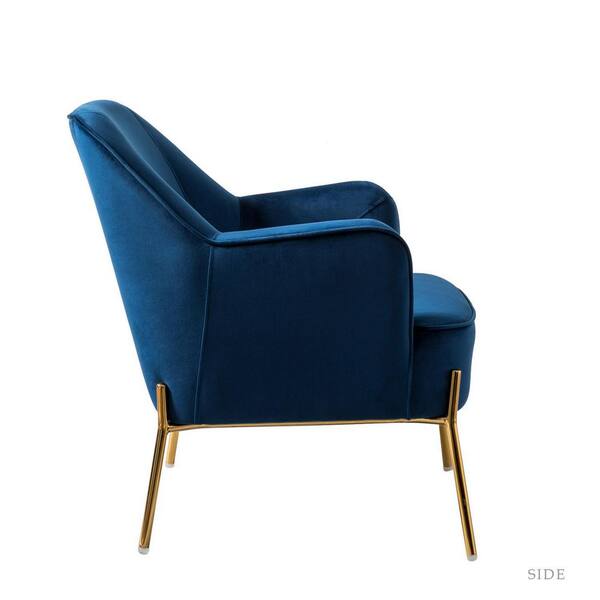 navy blue suede accent chair