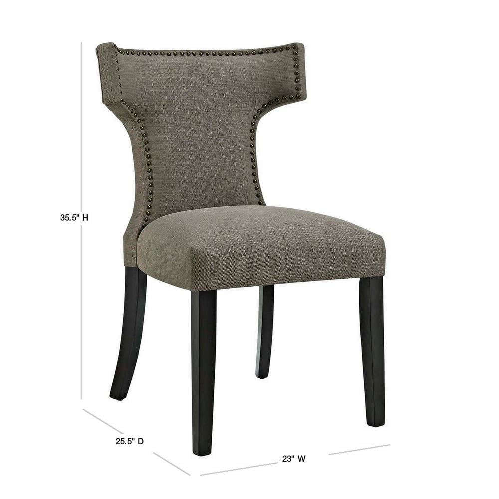 Taupe Brown Parsons High-Back Upholstered Side Chair
