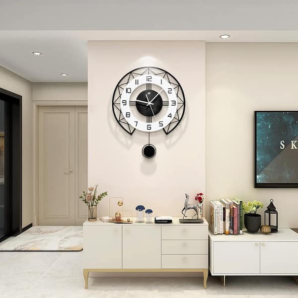17 Inch Large Wall Clock for Living Room Decor Modern Silent