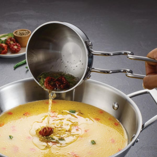 Tramontina Utsava 4 in. Tri-Ply Clad Stainless Steel Tadka Frying