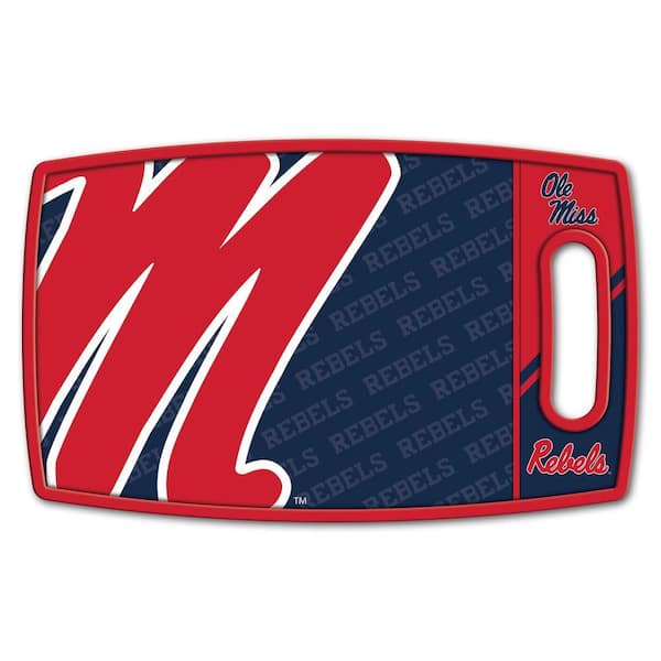 NCAA Mississippi Rebels Logo Series Cutting Board 9in x 0.5in- Rectangle- Manufactured Wood and polypropylene