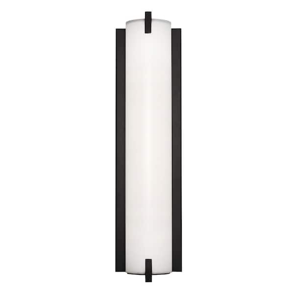 AFX Axel 1-Light Black Wall Sconce with Acrylic Shade