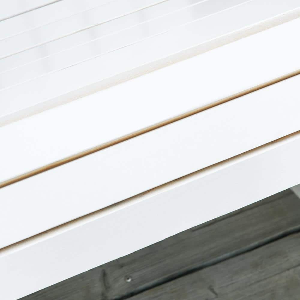White Wooden Adirondack Rocking Chair with Arms for Outdoor