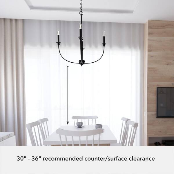 Hunter Southcrest 4-Light Matte Black Candlestick Chandelier