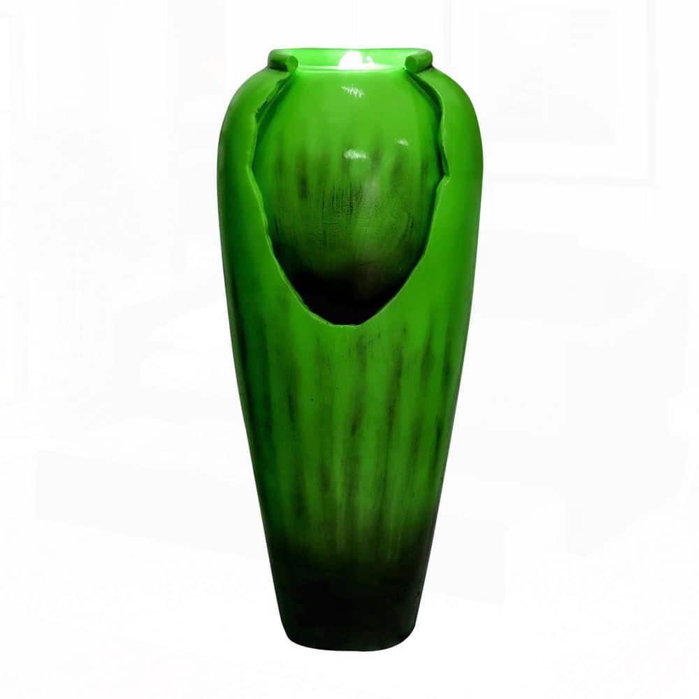 30.7 in. Concrete Vase-Style Cascading Tiered Fountain with LED Light and Pump for Indoor/Outdoor Use price history on PriceWatchPro