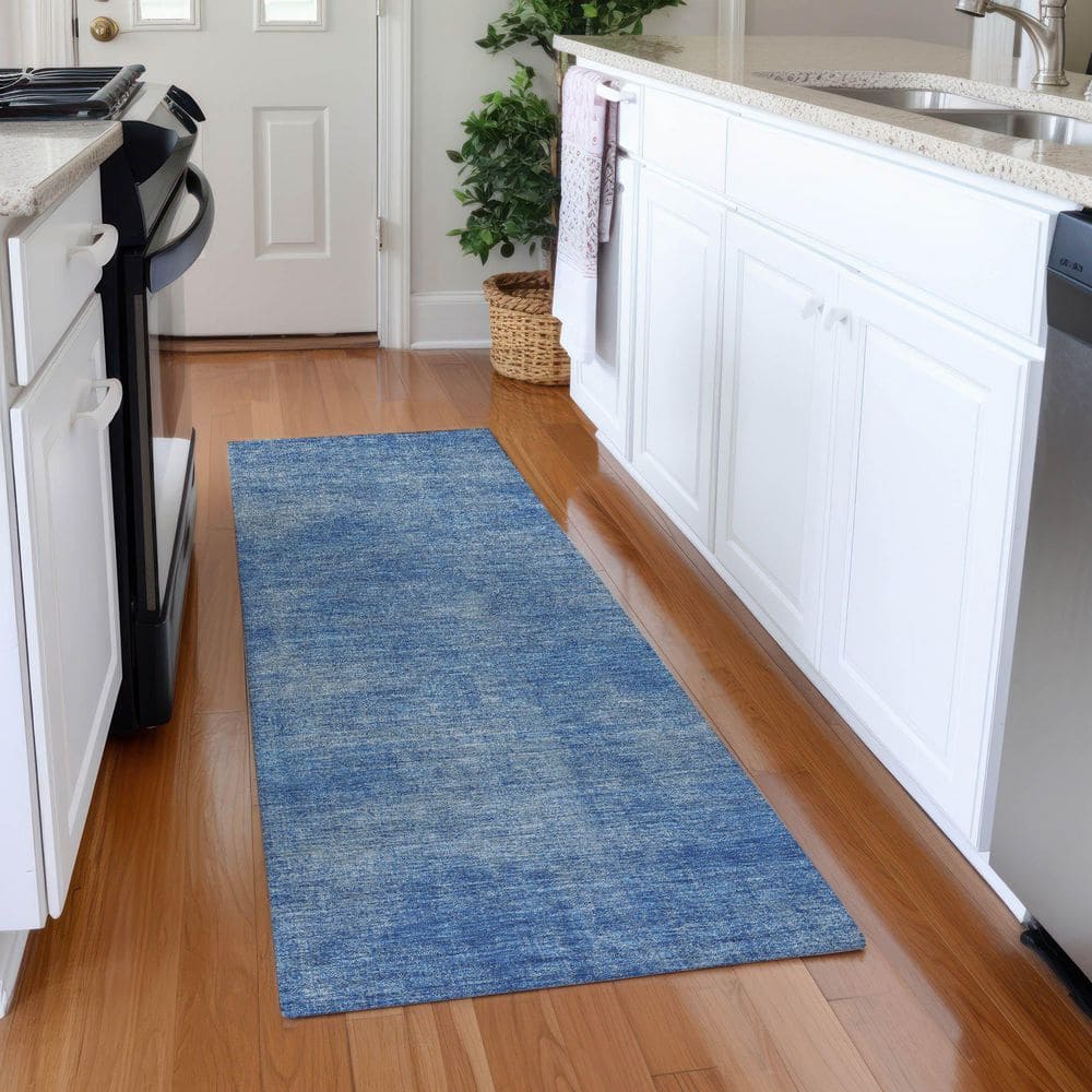 Mayfield Premium Machine Washable Abstract AMF1018 Blue 2 ft. 3 in. x 7 ft. 6 in. Runner Rug price history on PriceWatchPro