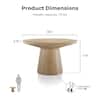 Furniture of America Leander 29 in. Oak Round Wood Coffee Table with Cone-Shaped Pedestal Base IDF-4222NT-C