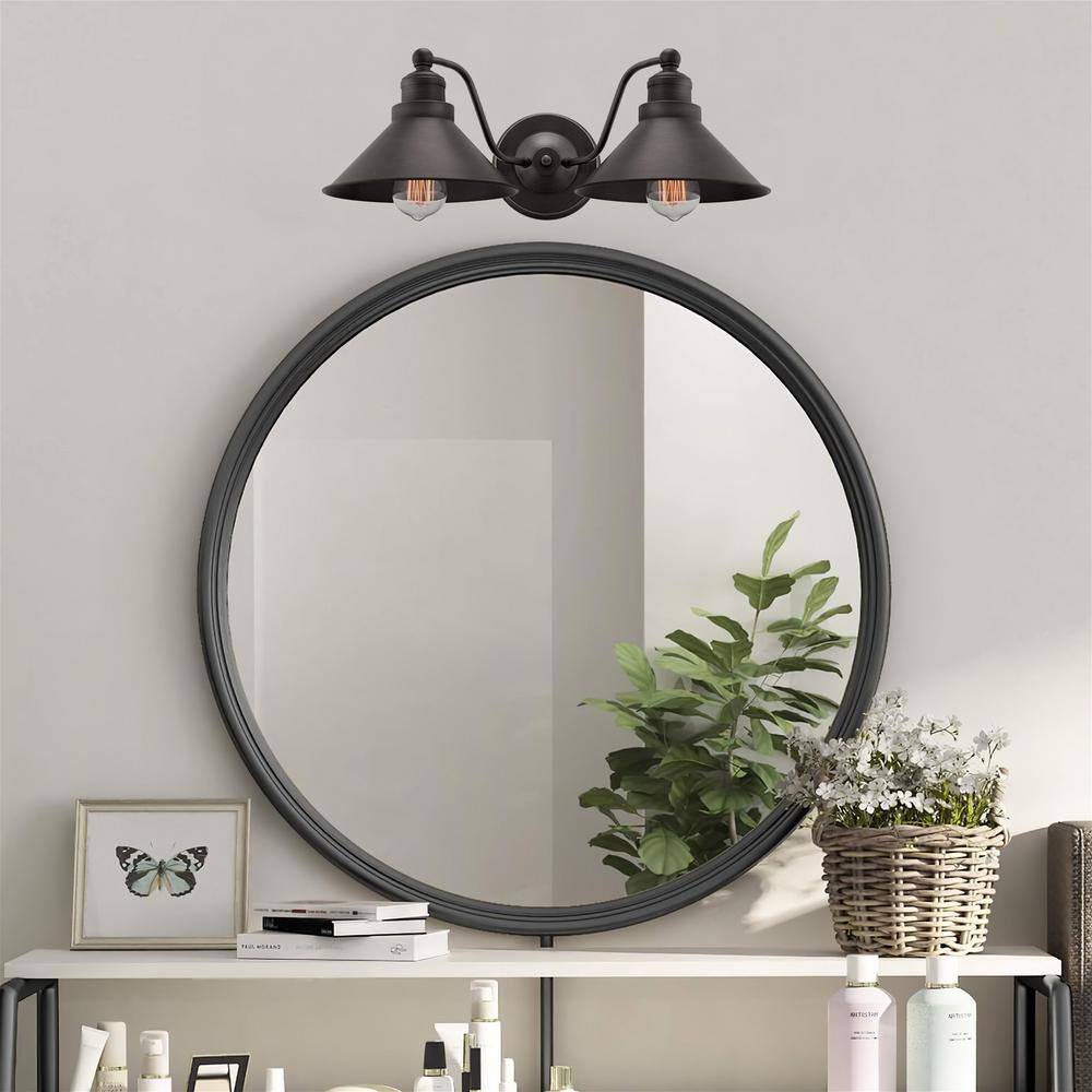 Dual-Source Brushed Dark Bronze Industrial Wall Sconce