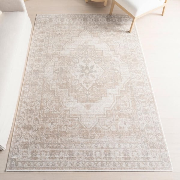 Elisabeth Medallion Beige 9 ft. x 12 ft. Indoor Area Rug