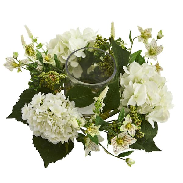 Nearly Natural Hydrangea Artificial Arrangement Candelabrum