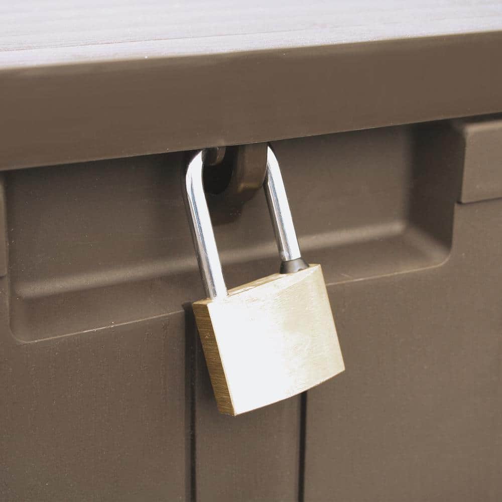 Brown Lockable Plastic Outdoor Storage Deck Box