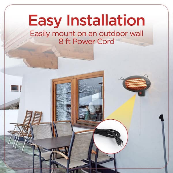 Black+decker Patio Wall-Mounted Electric Heater