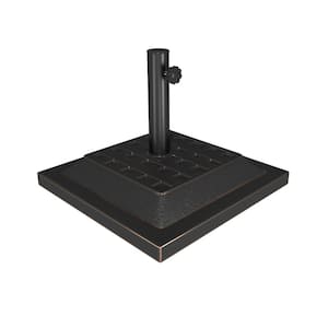 17.1 in. Heavy-Duty Square Outdoor Umbrella Base Stand in Black