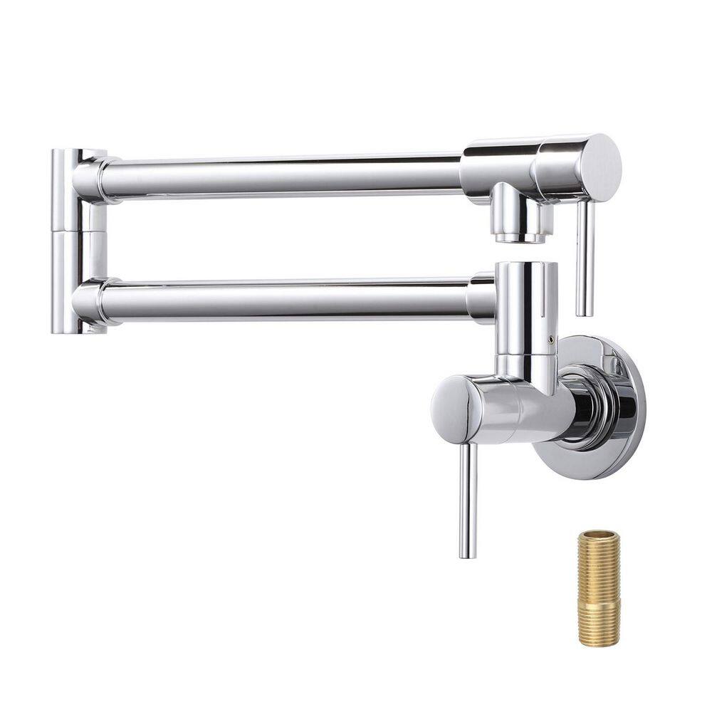 Wall Mounted Pot Filler with Double Handle in Polished Chrome price history on PriceWatchPro