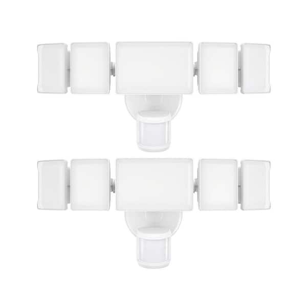 130W Watt Equivalent 13000 Lumen 360° White Motion Sensing Dusk to Dawn LED Flood Light 2 Pack