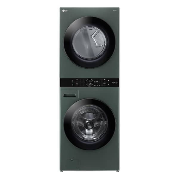 WashTower Stacked SMART Laundry Center 4.5 Cu.Ft. Front Load Washer & 7.4 Cu.Ft. Electric Dryer in Nature Green w/ Steam