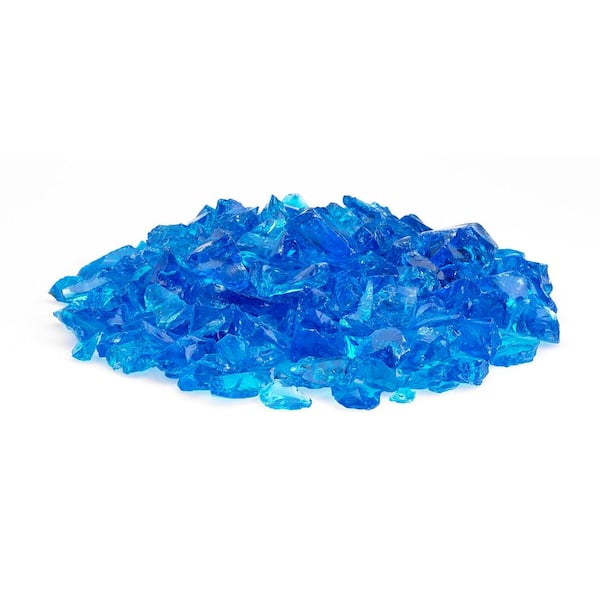 Medium 18-28Mm American Fireglass Turquoise Recycled Fire Pit Glass 10 lb. 