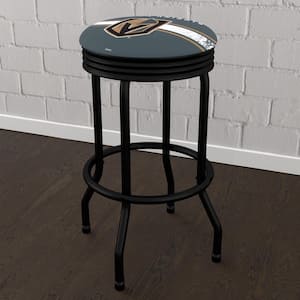 Vegas Golden Knights Logo 29 in. Black Backless Metal Bar Stool with Vinyl Seat