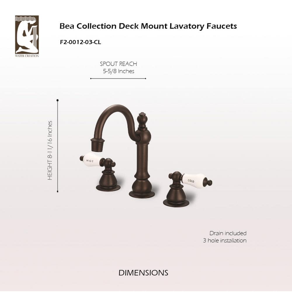 Oil-Rubbed Bronze Traditional Widespread Bathroom Faucet