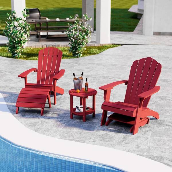 Plastic adirondack chairs and ottomans discount