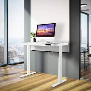 airLIFT 47.5 in. White Rectangular 1-Drawer Electric Standing Desk with Adjustable Height