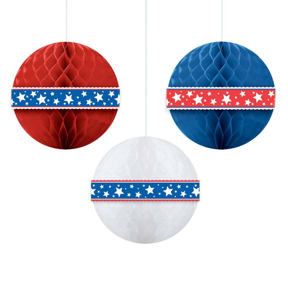 UPC 013051256562 product image for 11.5 in. Patriotic Honeycomb Ball Assortment (3-Count, 2-Pack) | upcitemdb.com