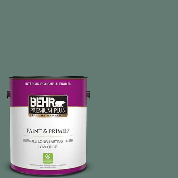 BEHR PREMIUM PLUS 1 gal. #S430-6 Forest Edge Eggshell Enamel Low Odor Interior Paint & Primer