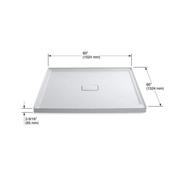 KOHLER Archer 60 in. x 60 in. Single Threshold Shower Base in Biscuit