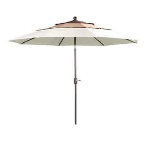10 ft. Steel Market Patio Umbrella with Crank and Tilt in Color Beige/Khaki/Coffee