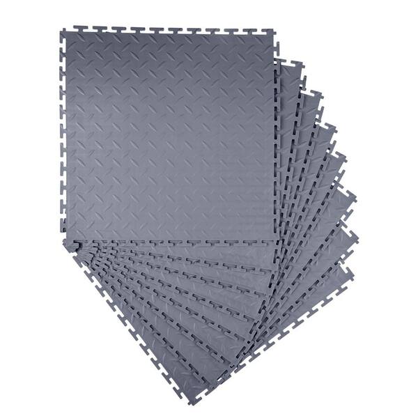 Garage Floor Tiles Interlocking, 8 Pack 20.2x20.2x0.2 in. Diamond Plate Mats, Slip-Resistant Garage Flooring 2025 update