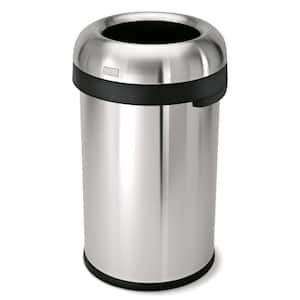 80-Liter/21 Gal. Heavy-Gauge Brushed Stainless Steel Bullet Round Open Top Commercial Trash Can