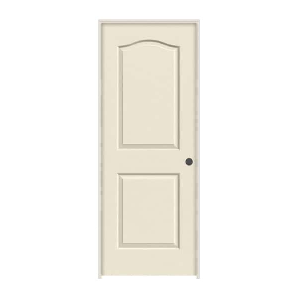JELD-WEN 28 in. x 80 in. Camden Primed Left-Hand Textured Solid Core Molded Composite MDF Single Prehung Interior Door