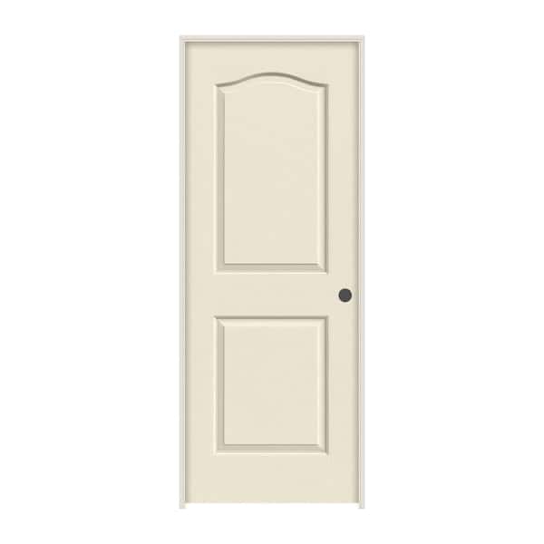 JELD-WEN 32 in. x 80 in. Camden Primed Left-Hand Textured Solid Core Molded Composite MDF Single Prehung Interior Door