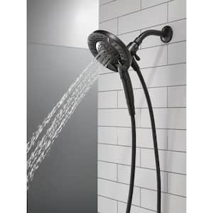 In2ition Two-in-One 5-Spray Patterns 6.63 in. Wall Mount Dual Shower Heads in Matte Black
